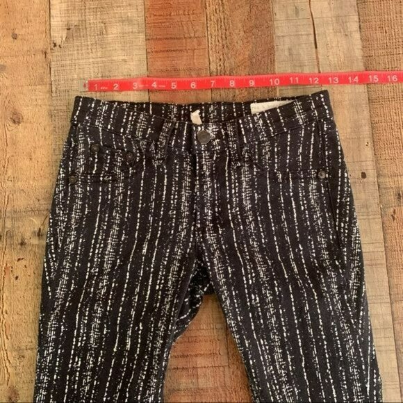 Rag & Bone jean women’s legging black with white abstract stripes 24 - Picture 6 of 16